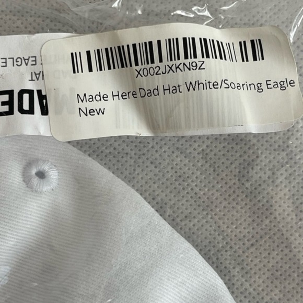 MADE HERE Classic Dad Hat White Blue Eagle Embroidered Snapback Baseball Cap New - Picture 7 of 7